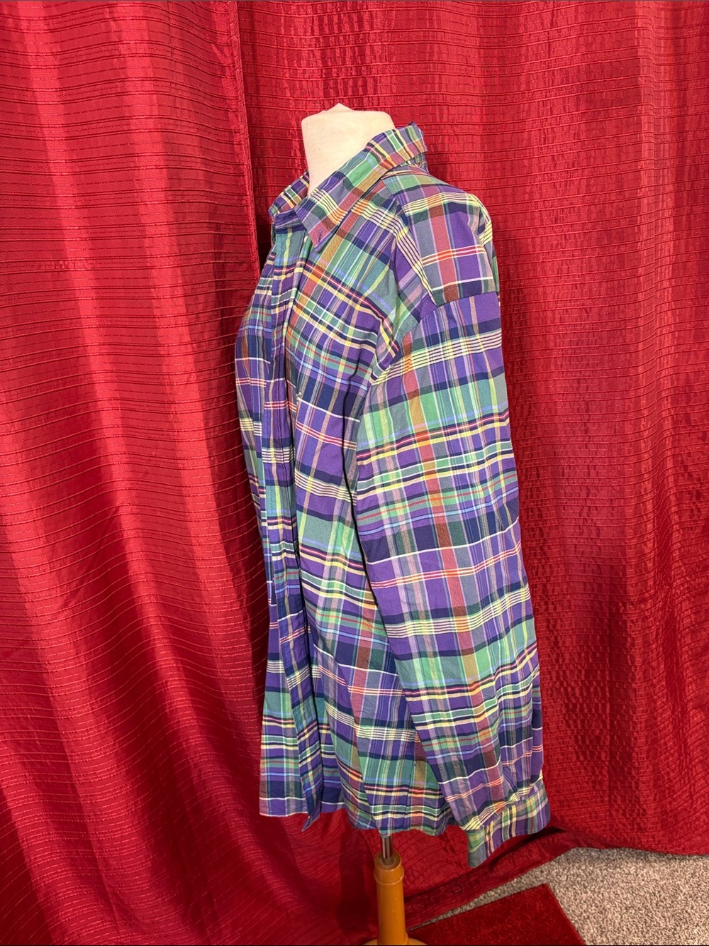 Ralph Lauren Classic Purple & Green Plaid Button-Down Shirt - Picture 5 of 8